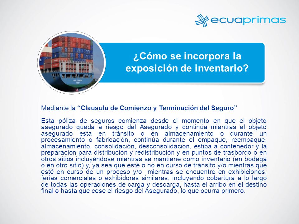 ¿Cómo se incorpora la exposición de inventario
