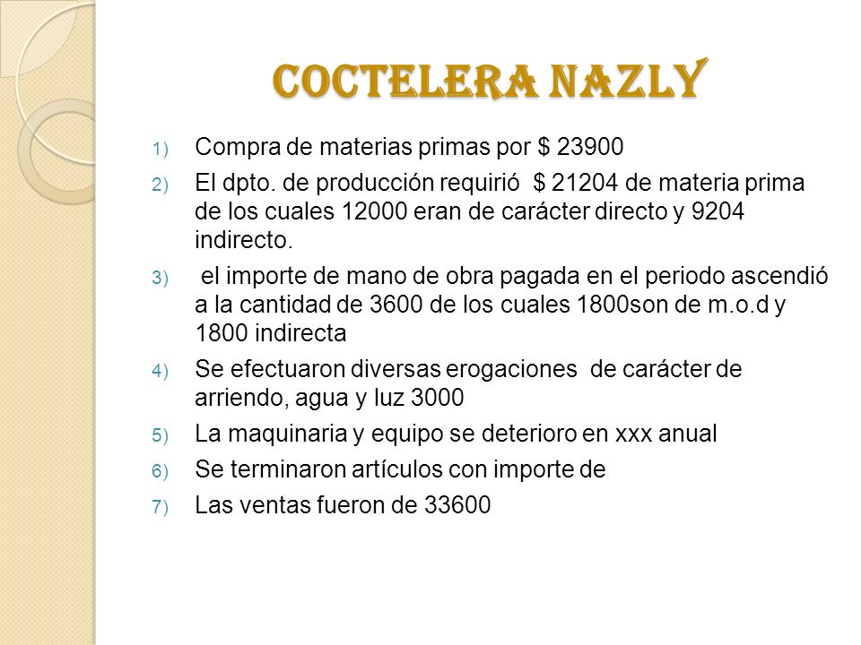 Coctelera nazly Compra de materias primas por $ 23900