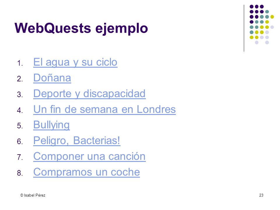 WebQuests ejemplo El agua y su ciclo Doñana Deporte y discapacidad