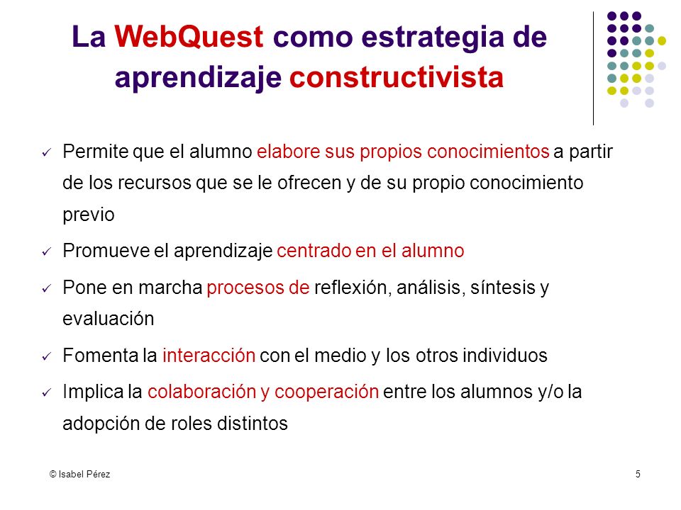 La WebQuest como estrategia de aprendizaje constructivista