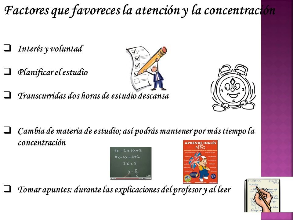 Factores que favoreces la atención y la concentración