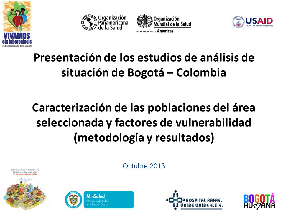 Presentación de los estudios de análisis de situación de Bogotá – Colombia