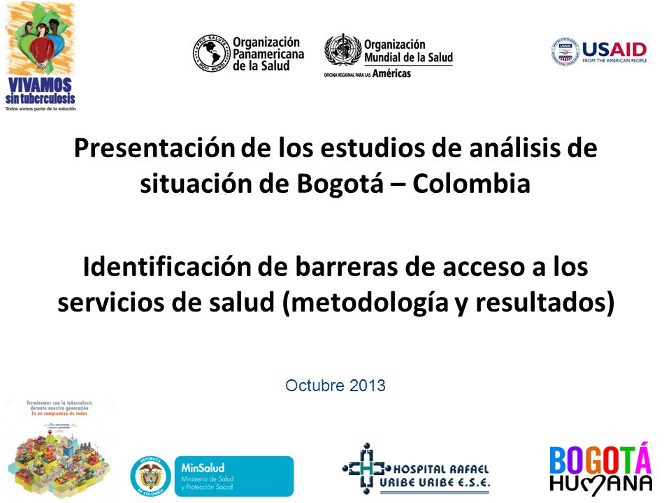 Presentación de los estudios de análisis de situación de Bogotá – Colombia