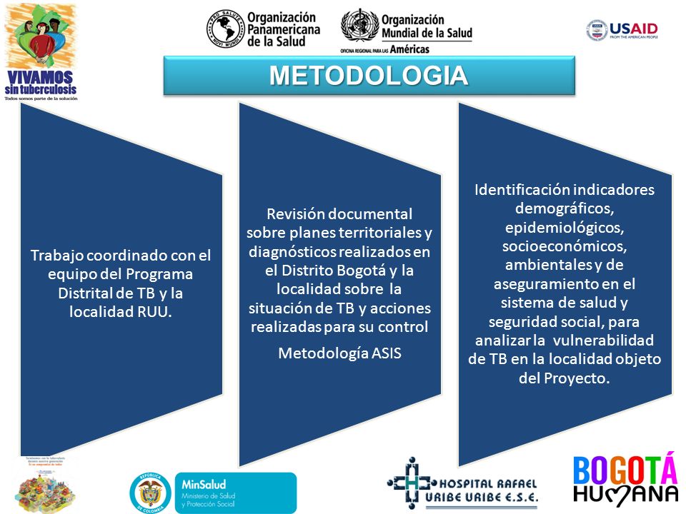 METODOLOGIA Trabajo coordinado con el equipo del Programa Distrital de TB y la localidad RUU.