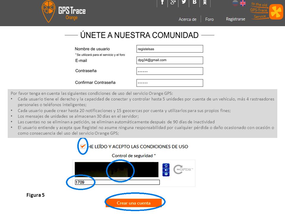 Por favor tenga en cuenta las siguientes condiciones de uso del servicio Orange GPS: