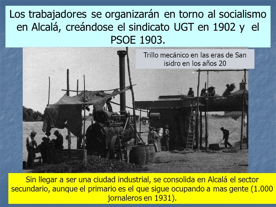Trillo mecánico en las eras de San isidro en los años 20