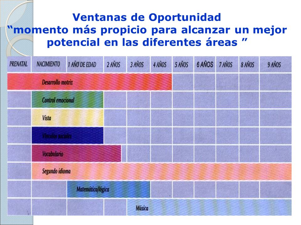 Ventanas de Oportunidad momento más propicio para alcanzar un mejor potencial en las diferentes áreas