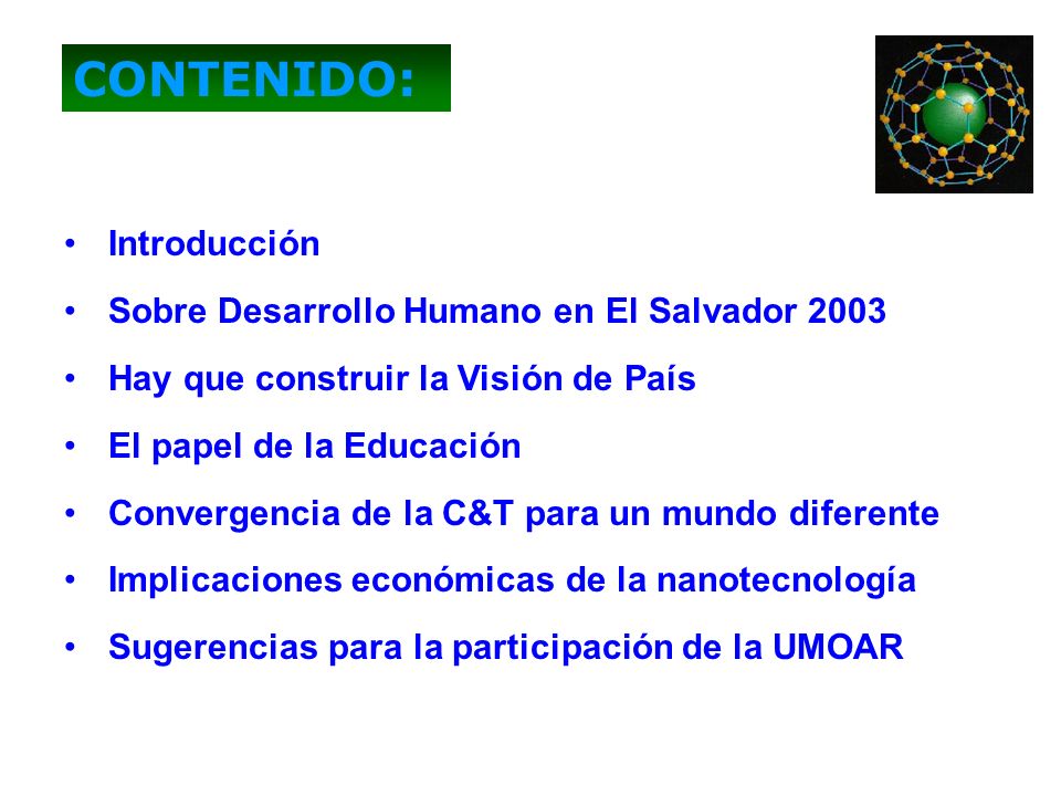 CONTENIDO: Introducción Sobre Desarrollo Humano en El Salvador 2003