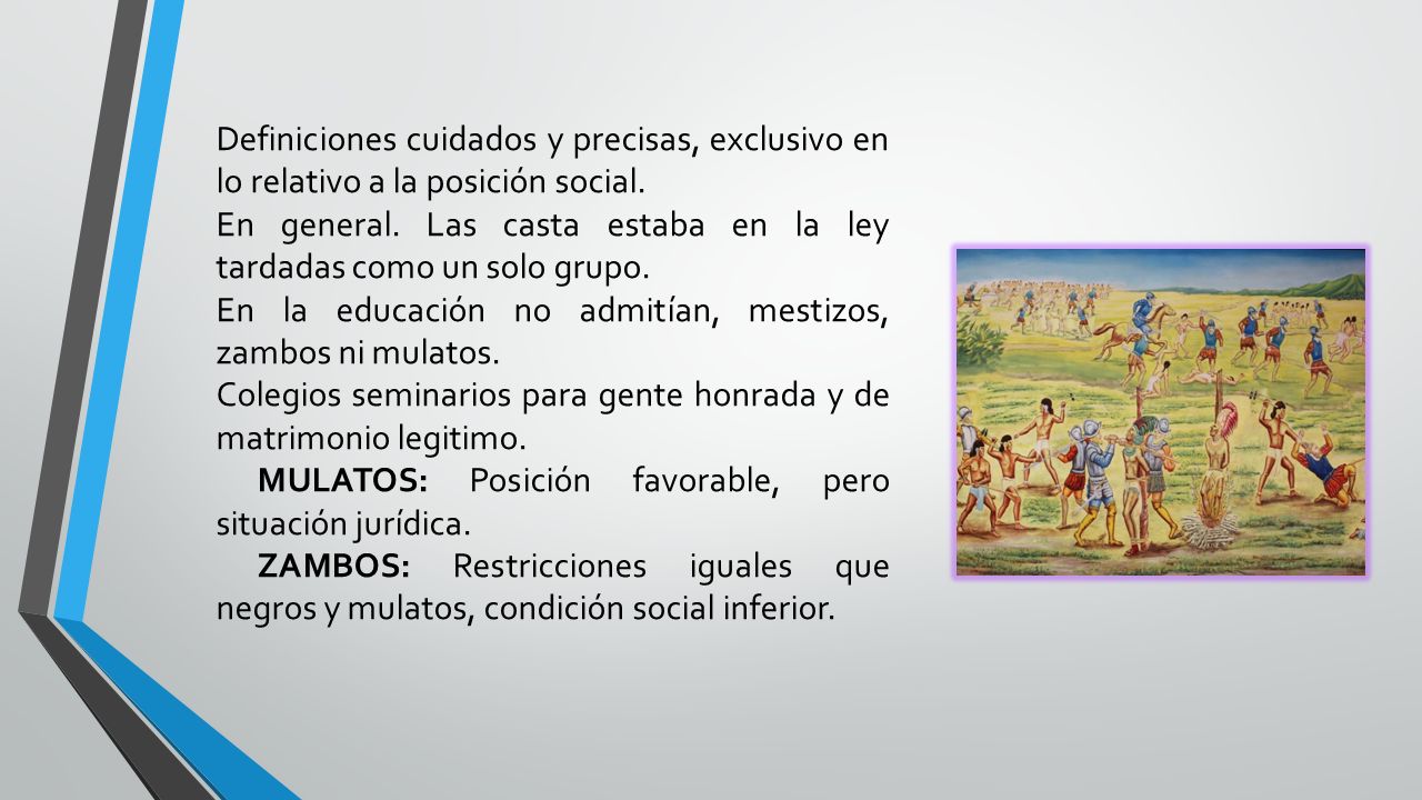 Definiciones cuidados y precisas, exclusivo en lo relativo a la posición social.