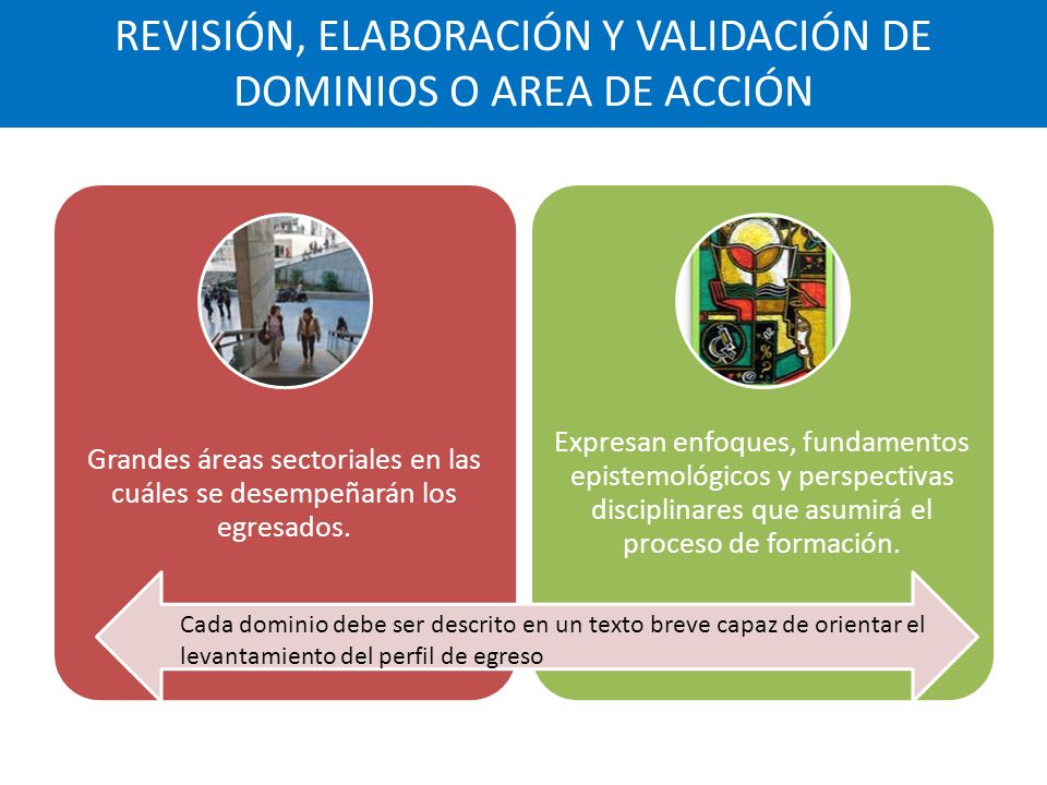 REVISIÓN, ELABORACIÓN Y VALIDACIÓN DE DOMINIOS O AREA DE ACCIÓN