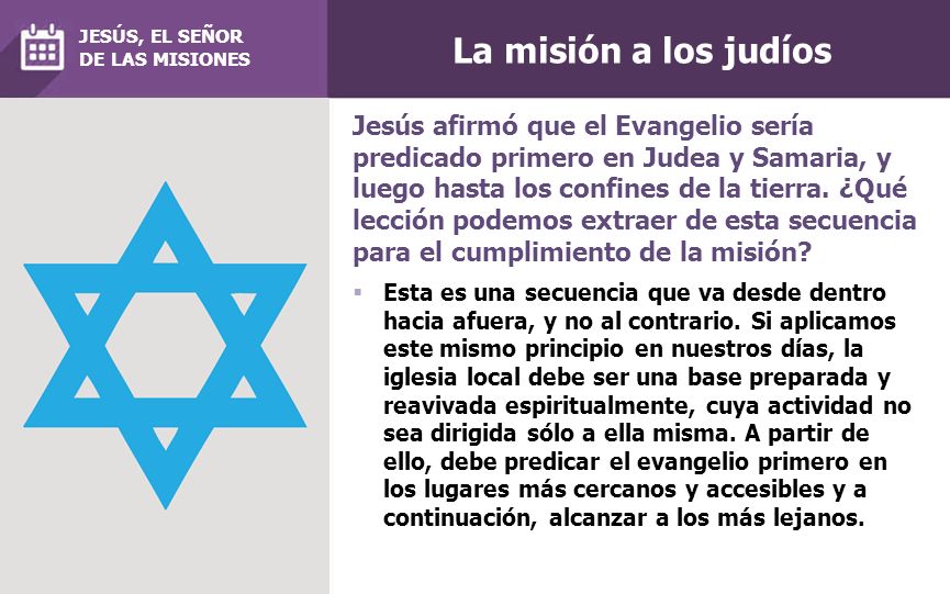 La misión a los judíos JESÚS, EL SEÑOR. DE LAS MISIONES.