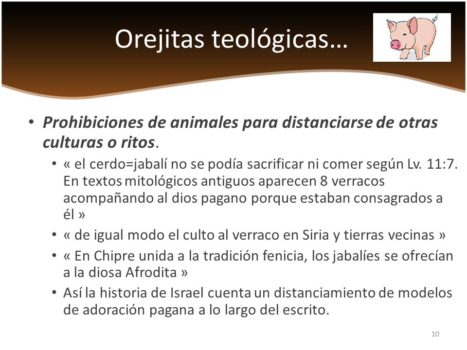 Orejitas teológicas… Prohibiciones de animales para distanciarse de otras culturas o ritos.