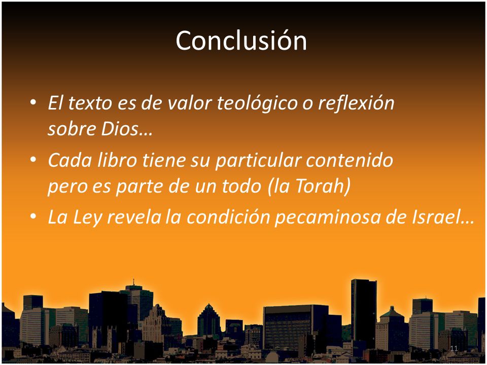 Conclusión El texto es de valor teológico o reflexión sobre Dios…