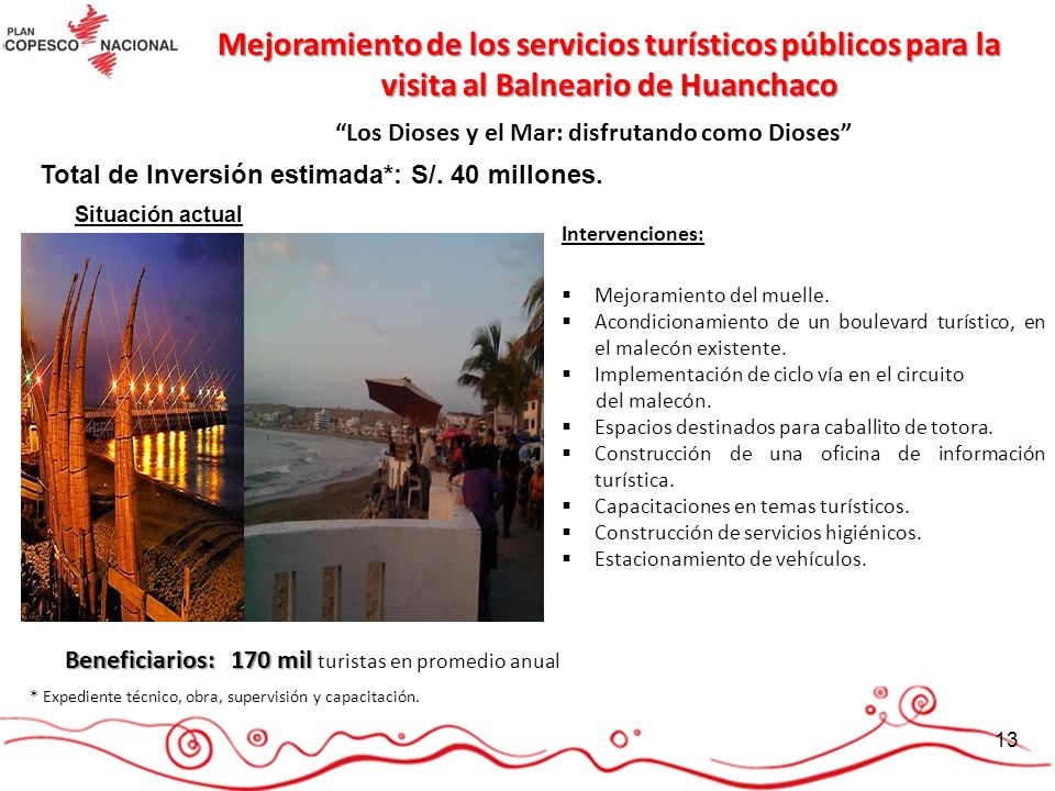 Mejoramiento de los servicios turísticos públicos para la visita al Balneario de Huanchaco