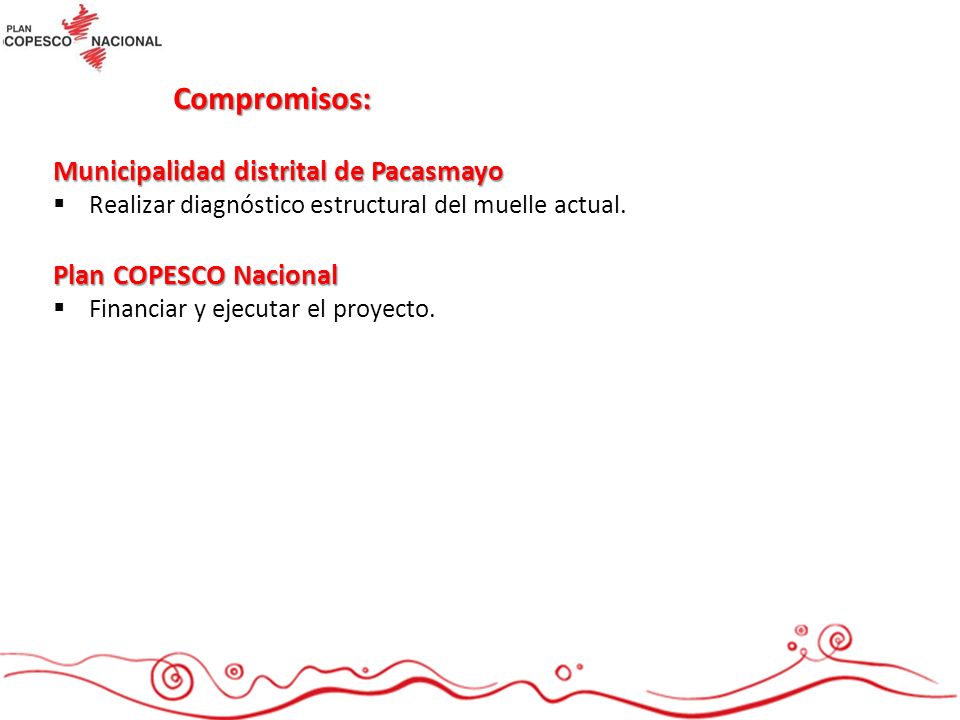 Compromisos: Municipalidad distrital de Pacasmayo