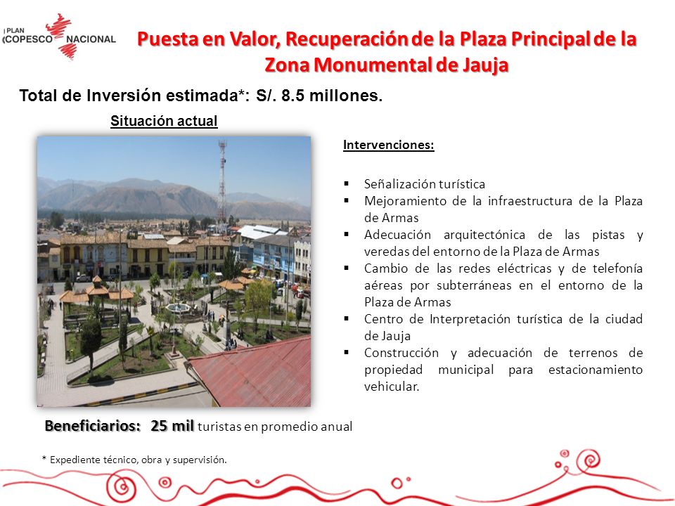 Puesta en Valor, Recuperación de la Plaza Principal de la Zona Monumental de Jauja