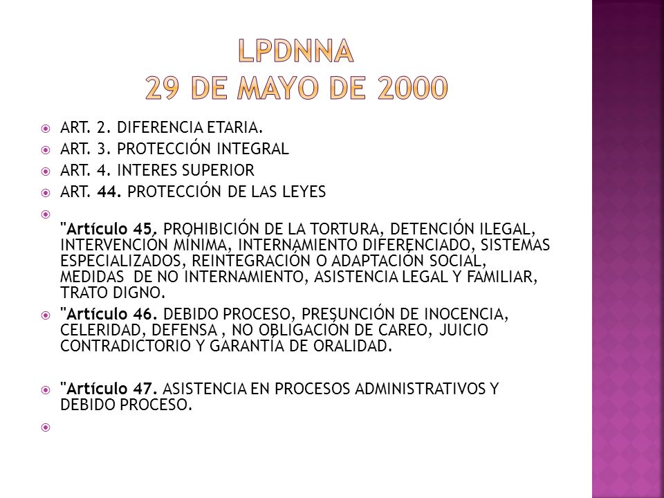 LPDNNA 29 DE MAYO DE 2000 ART. 2. DIFERENCIA ETARIA.