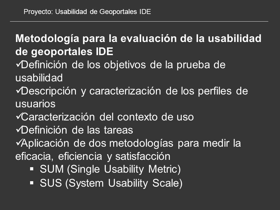 Metodología para la evaluación de la usabilidad de geoportales IDE