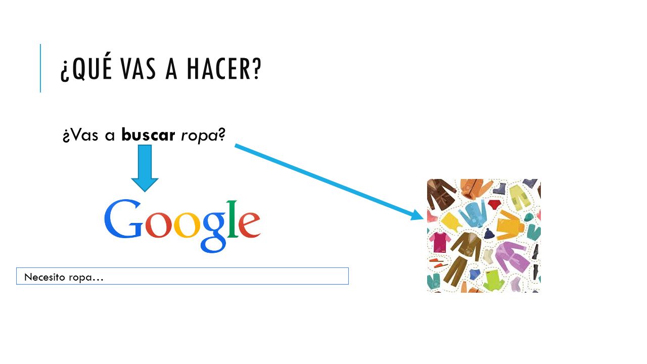 ¿Qué vas a hacer ¿Vas a buscar ropa Necesito ropa…