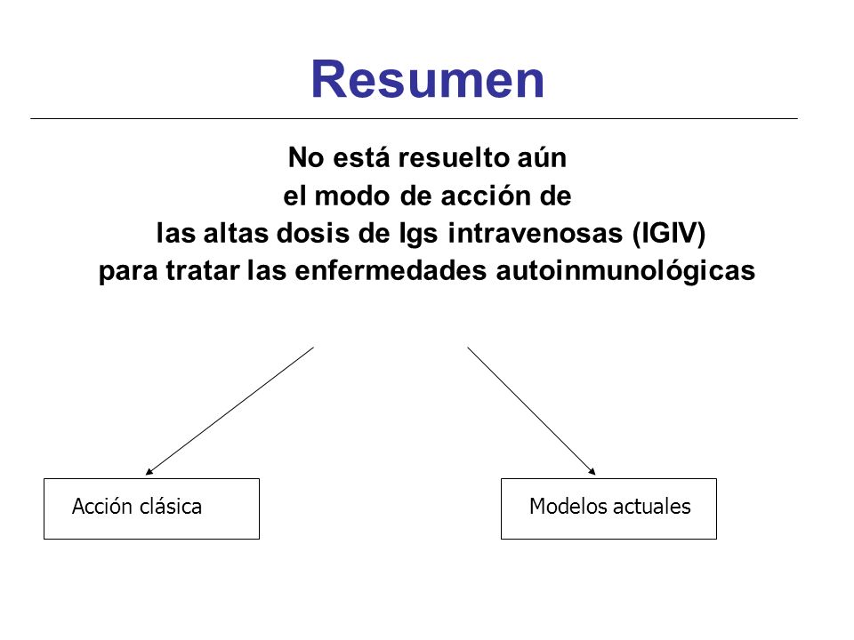 Resumen No está resuelto aún el modo de acción de