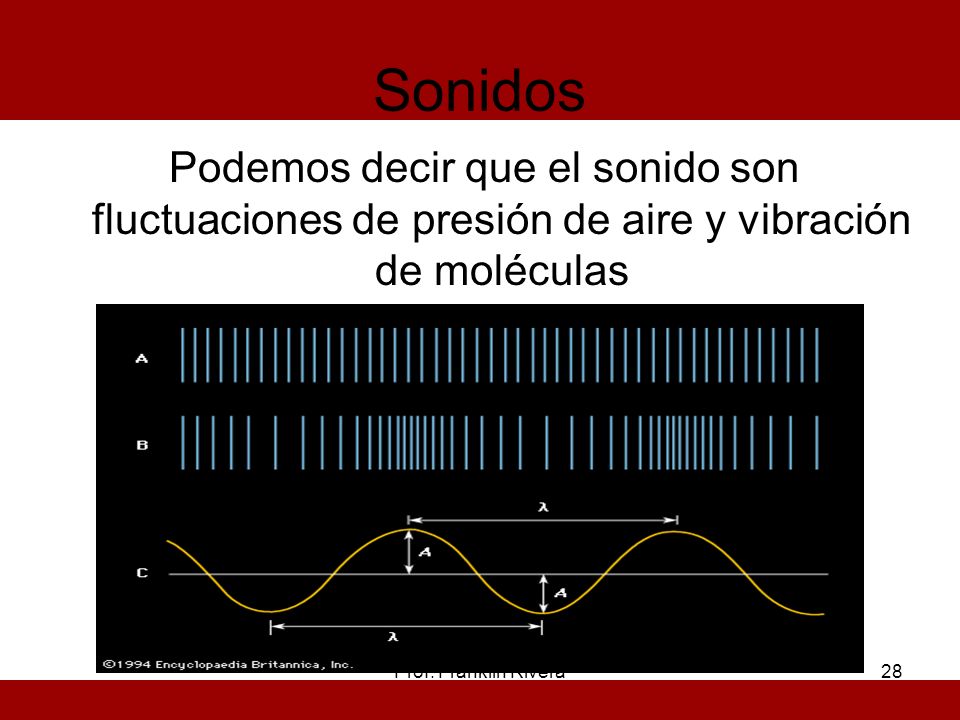 Sonidos Podemos decir que el sonido son fluctuaciones de presión de aire y vibración de moléculas.