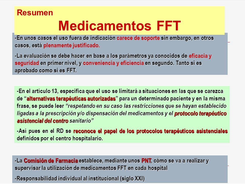 Medicamentos FFT Resumen