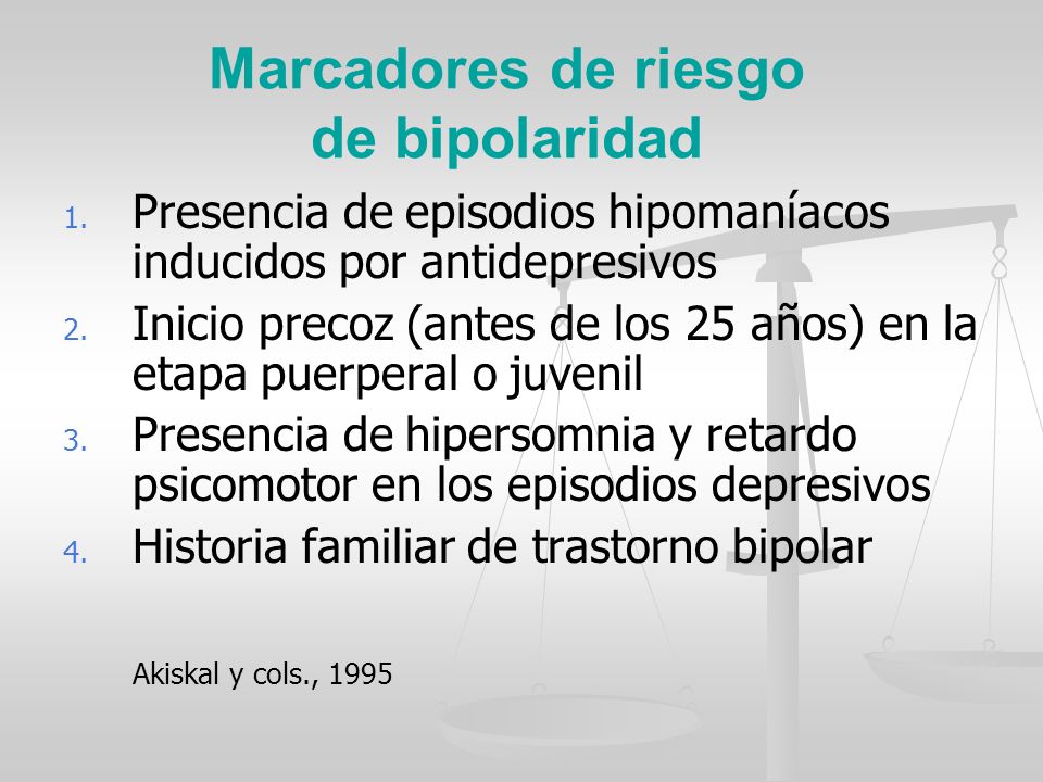 Marcadores de riesgo de bipolaridad