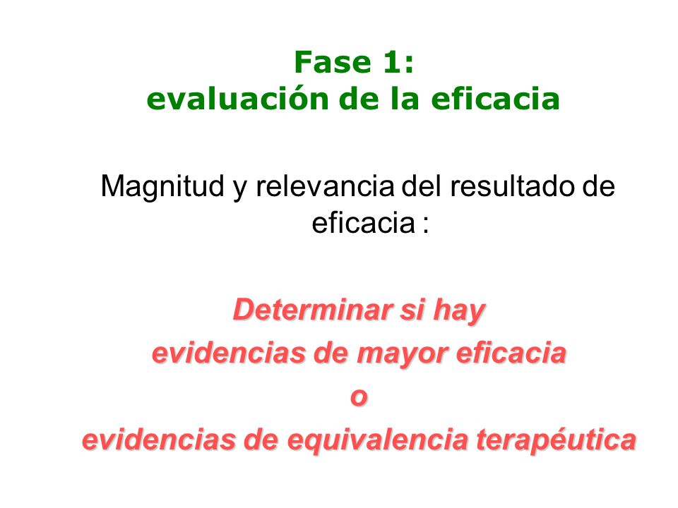 Fase 1: evaluación de la eficacia