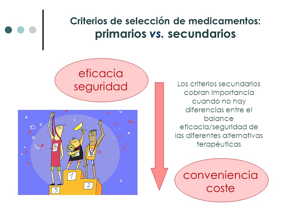 Criterios de selección de medicamentos: primarios vs. secundarios