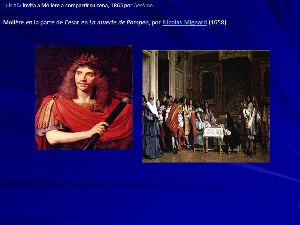 Luis XIV invita a Molière a compartir su cena, 1863 por Gérôme