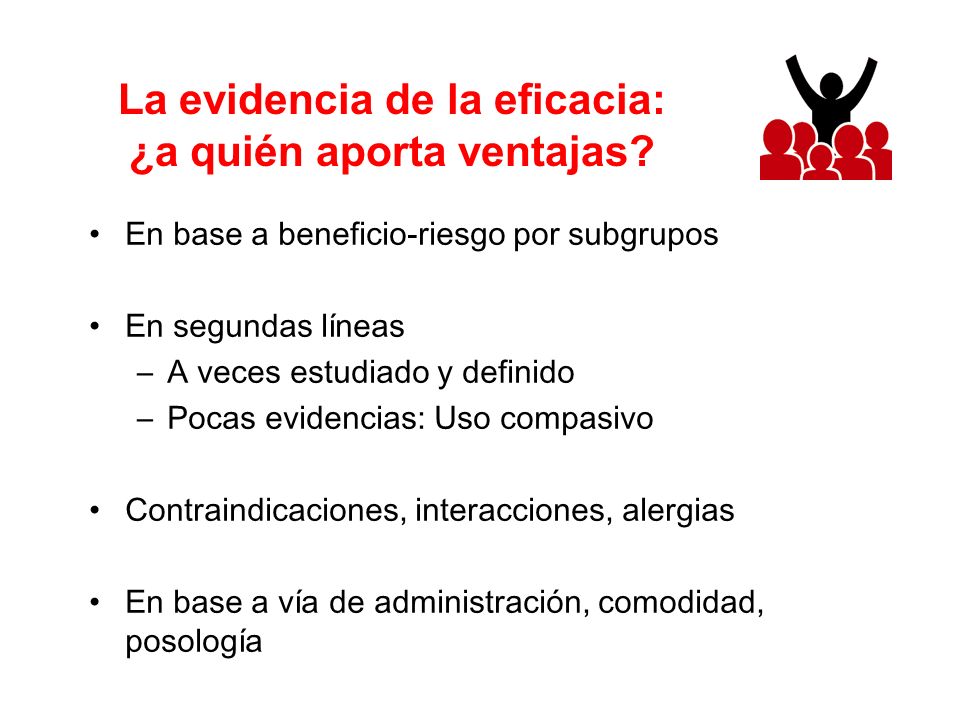 La evidencia de la eficacia: ¿a quién aporta ventajas