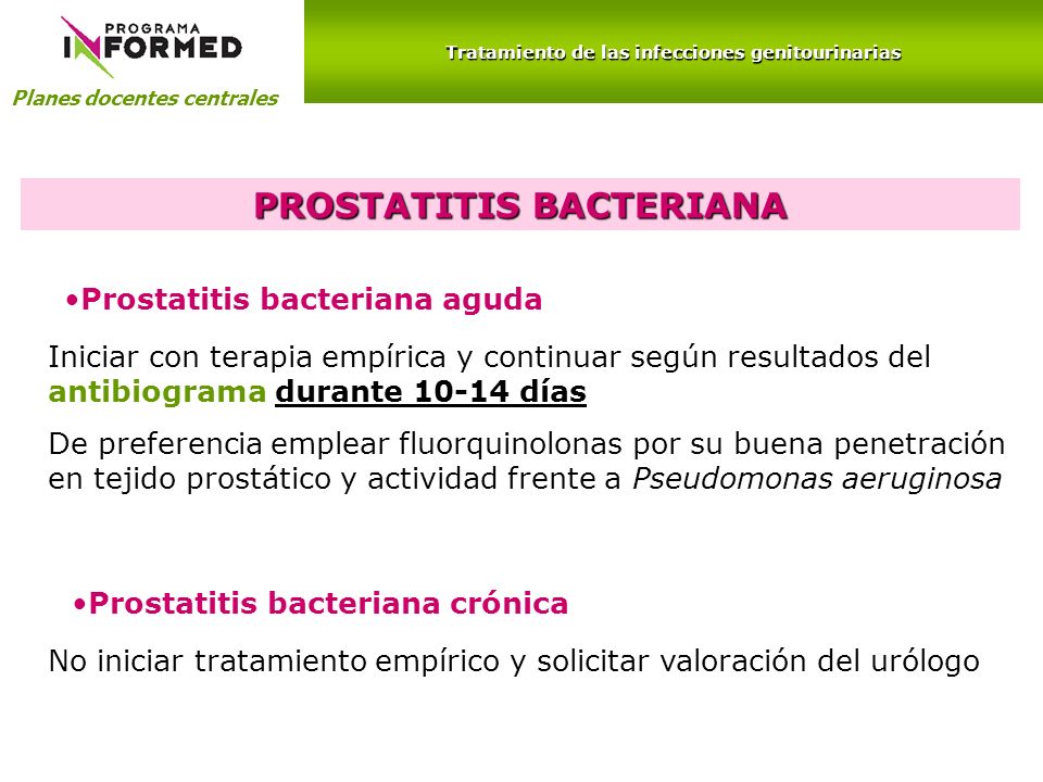 tratamiento prostatitis no bacteriana