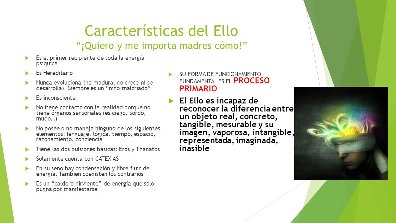Características del Ello ¡Quiero y me importa madres cómo!