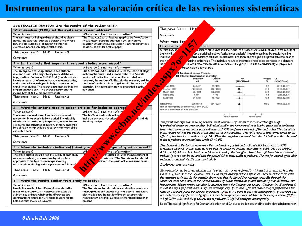 Instrumentos para la valoración crítica de las revisiones sistemáticas
