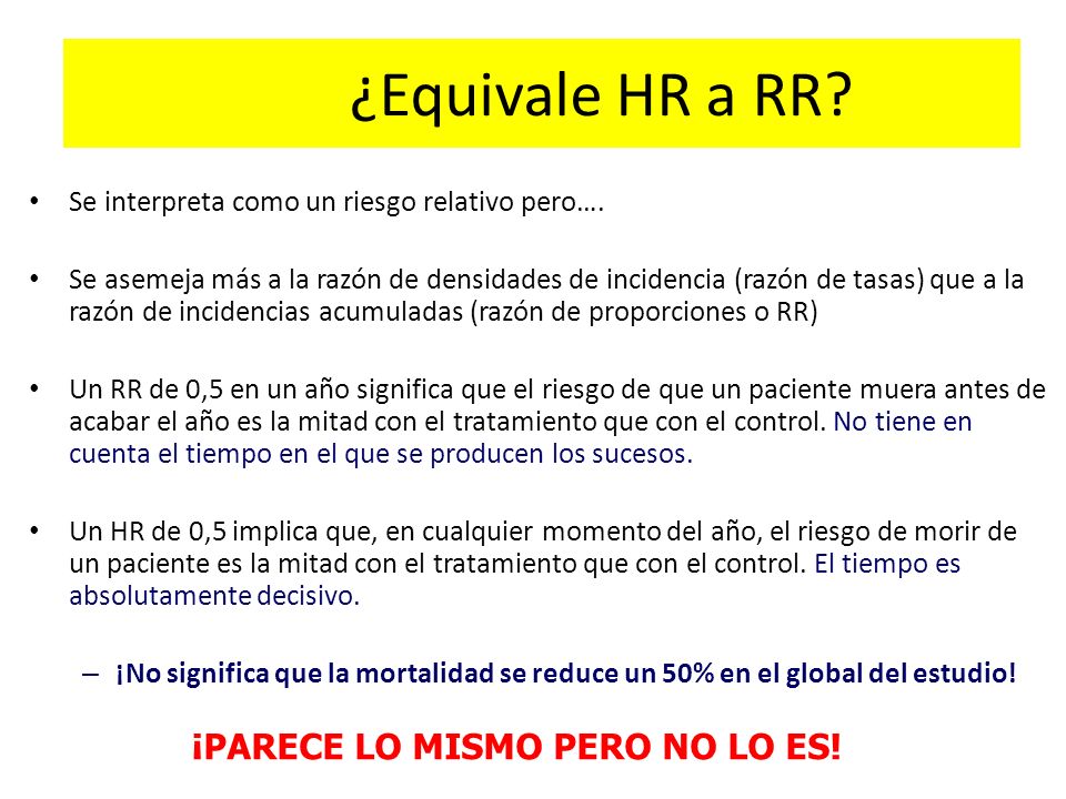 ¿Equivale HR a RR ¡PARECE LO MISMO PERO NO LO ES!