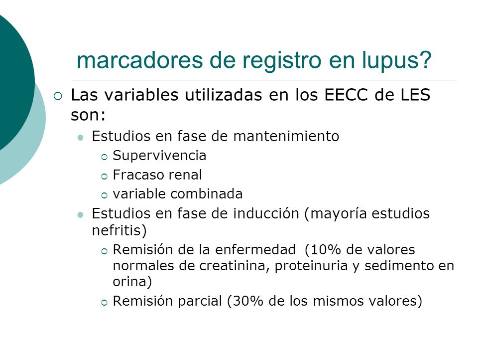 marcadores de registro en lupus