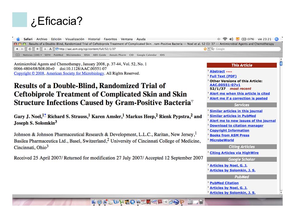 ¿Eficacia Ensayo registro ceftobiprole en infecciónes complicadas piel y parte blandas por gram positivos: