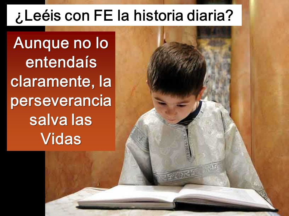 Aunque no lo entendaís claramente, la perseverancia salva las Vidas