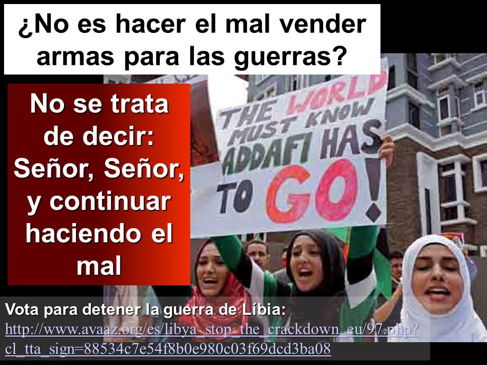¿No es hacer el mal vender armas para las guerras