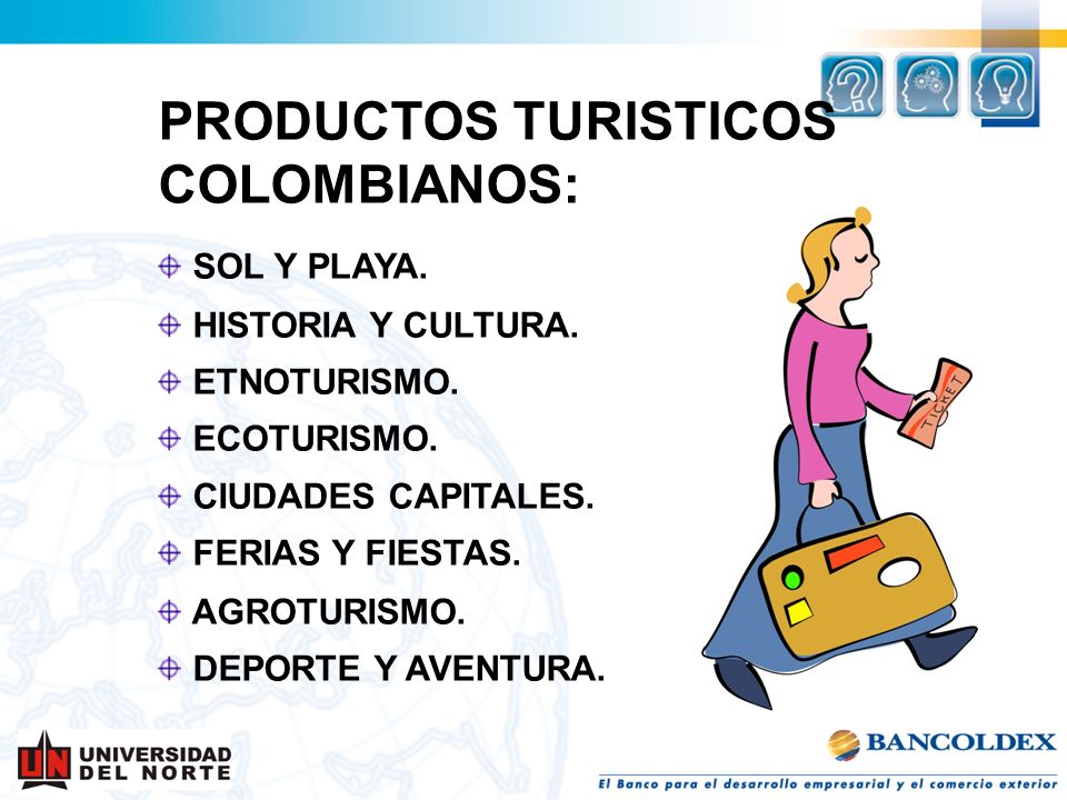 PRODUCTOS TURISTICOS COLOMBIANOS: