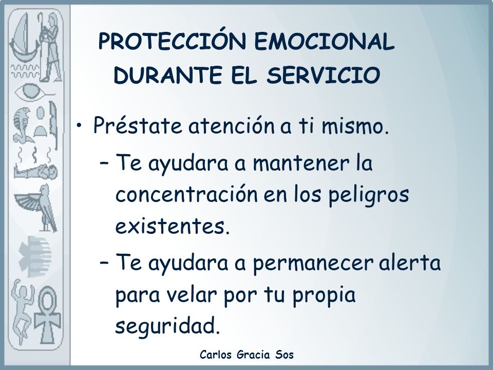 PROTECCIÓN EMOCIONAL DURANTE EL SERVICIO