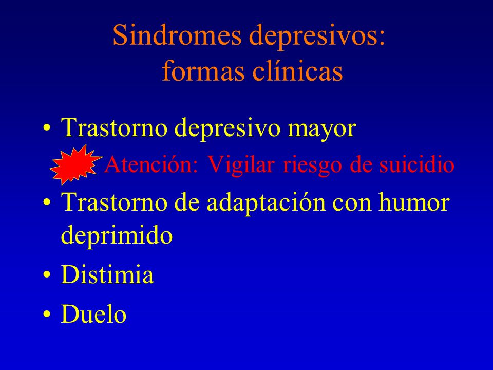 Sindromes depresivos: formas clínicas