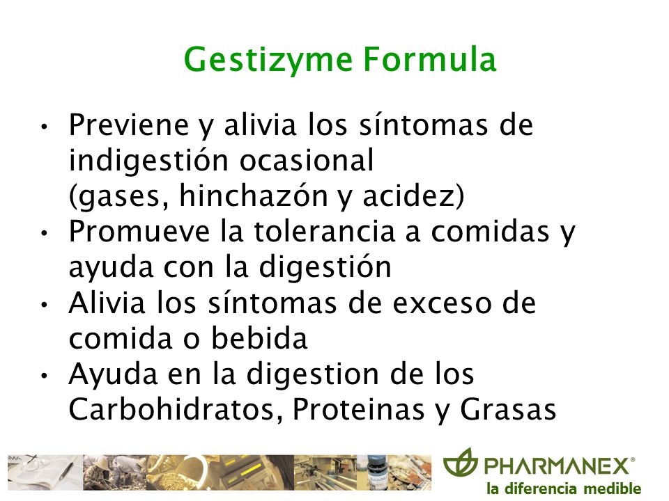 Gestizyme Formula Previene y alivia los síntomas de indigestión ocasional (gases, hinchazón y acidez)
