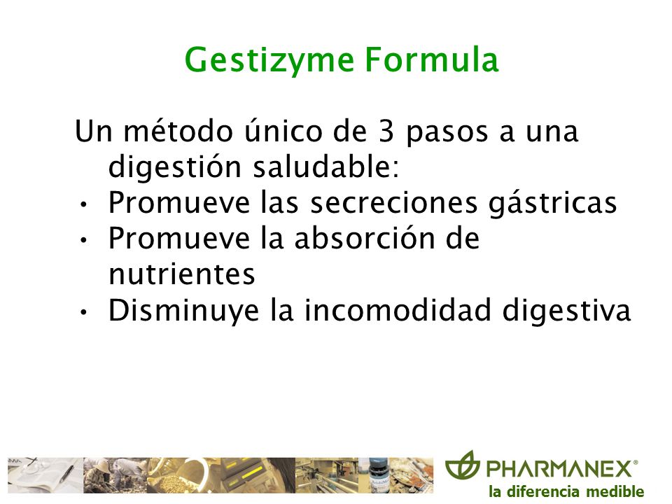 Gestizyme Formula Un método único de 3 pasos a una digestión saludable: Promueve las secreciones gástricas.