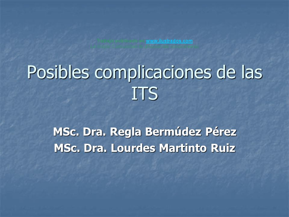Posibles complicaciones de las ITS