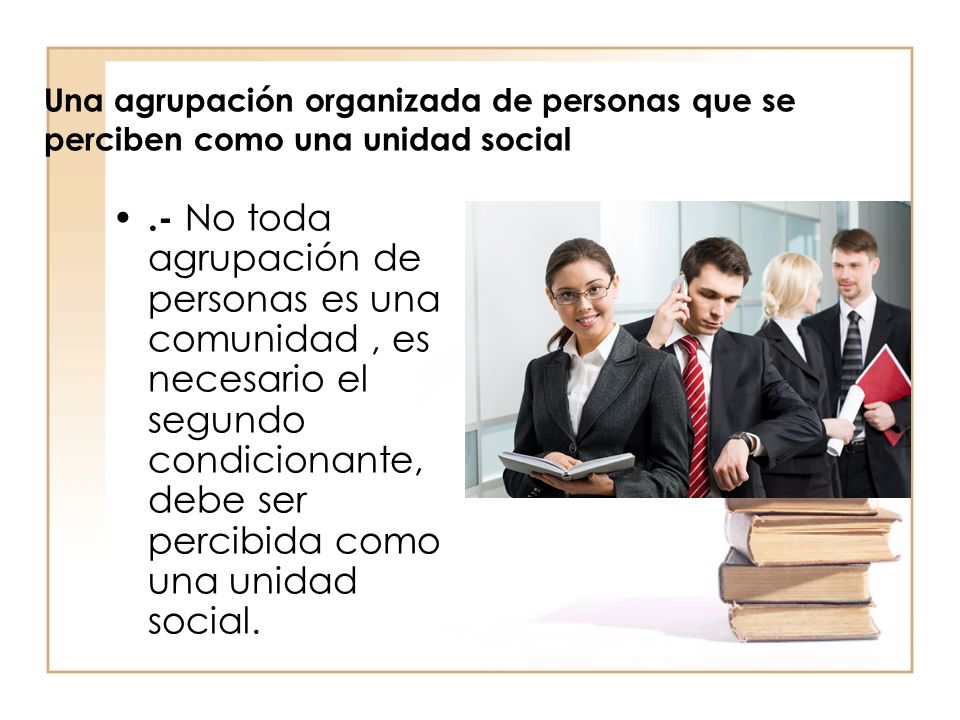 Una agrupación organizada de personas que se perciben como una unidad social