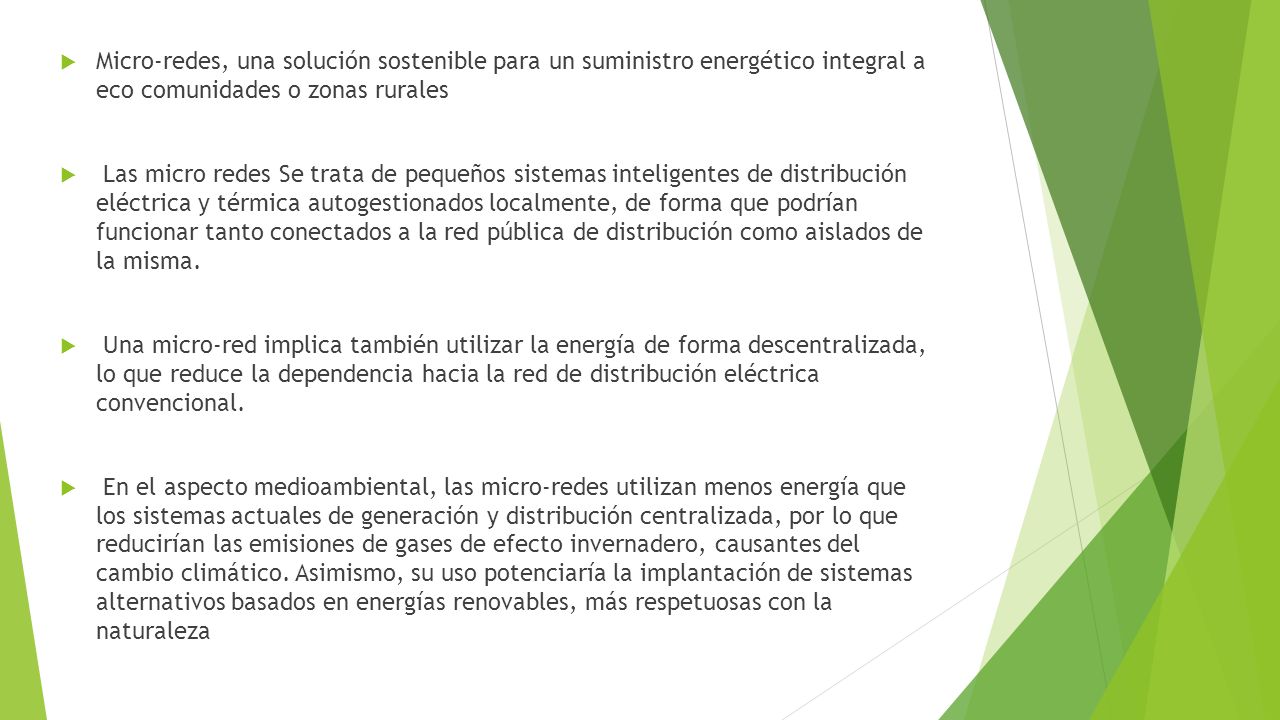 Micro-redes, una solución sostenible para un suministro energético integral a eco comunidades o zonas rurales