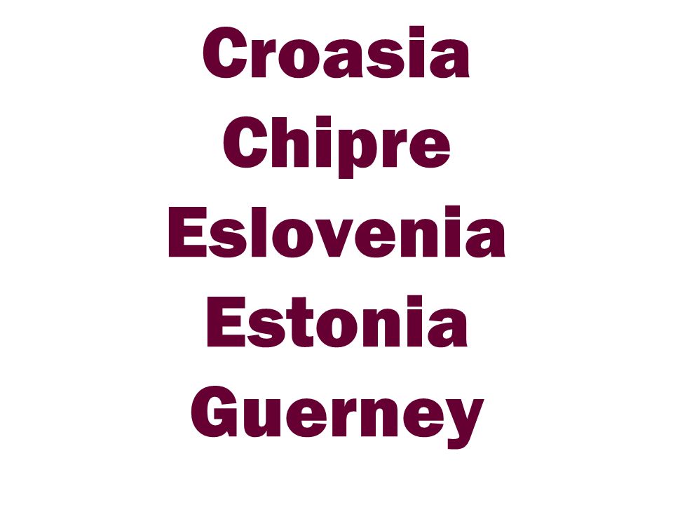 Croasia Chipre Eslovenia Estonia Guerney