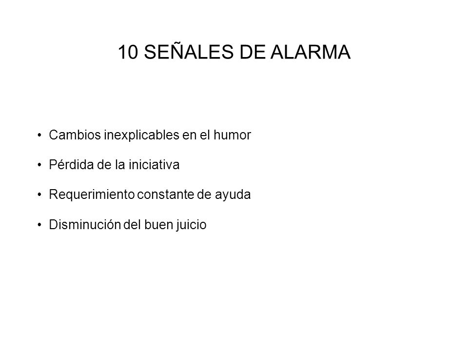 10 SEÑALES DE ALARMA Cambios inexplicables en el humor