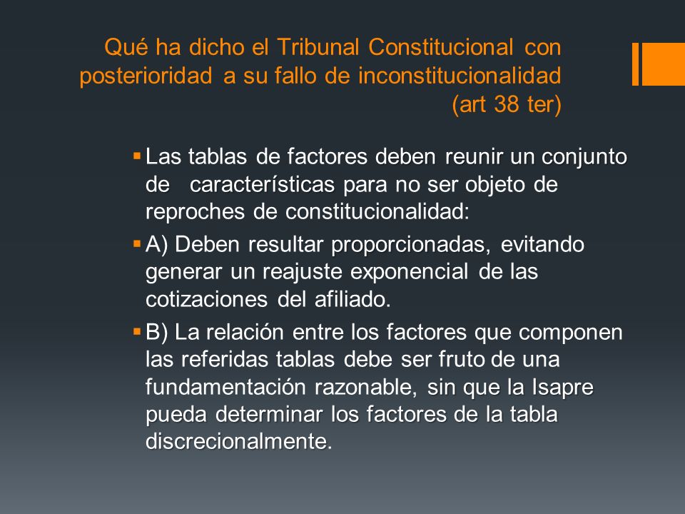 Qué ha dicho el Tribunal Constitucional con posterioridad a su fallo de inconstitucionalidad (art 38 ter)